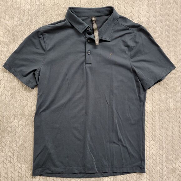 Lululemon Evolution Short Sleeve Polo‎ Shirt Slim Size Large LM3CY5S Blue - Picture 1 of 10